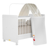 Móveis Bela Berço Americano Reforçado Com Colchão Rodizio Maior Grades Palito Retro De Proteção Removível Vira Cama Quarto De Bebê Suporte Para Mosqueteiro Cor Branco