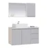 Moveis Joia Prisma Conjunto Gabinete Banheiro 80cm Com Tampo Vidro Cor Do Móvel Branco E Cinza Cor Da Pia Branco