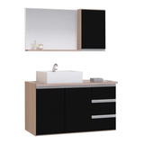Moveis Joia Prisma De Tampo Vidro Cor Madeira preto