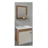 Móveis Para Banheiro Mgm Móveis Kit Íris De 44 8cm De Largura  46cm De Altura E 31 5cm De Profundidade  Com Pia Colorida Branco E Móveis Amêndoa off White