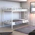 Moviano Móveis Cama Beliche De Ferro 100  Aço Estilo Industrial Com Grade De Proteção E Escada Cor Branco