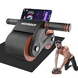 Movrock Roda De Rolo Abdominal Com Rebote Automático Para Ginástica Em Casa Equipamento De Exercício Abdominal Resistente Inclui Joelheira Perfeita Para Exercícios Abdominais E Treinamento De