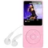 Mp3 Mp4 Player Gravador Radio Fm Suporta 64gb Corrida + Fone Cor Rosa