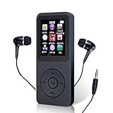 MP3 MP4 Player Portátil Reprodutor De Música Ultrafino MP3 Player Bluetooth Reprodução De Vídeo Gravador De Voz Suporte Cartao De Memoria De Até 128 GB Preto 