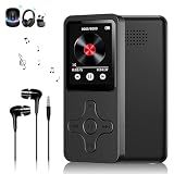 MP3 MP4 Player Slim MP3 Music Player Gravador De Rádio FM MP3 Player Bluetooth Reprodução De Música E Vídeo Suporte Cartao De Memoria De Até 128 GB-Preto- GN438