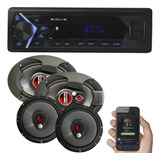 Mp3 Player 1din Bluetooth Carro Rádio + Kit Falante 6 + 69