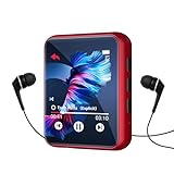 Mp3 Player Bluetooth 5.0 Full Touch Screen Color Screen Mini Mp3 Player, Hi-fi Lossless Music Player Com Alto-falantes, Rádio Fm, Gravação, Suporta Até 128 Gb (vermelho)