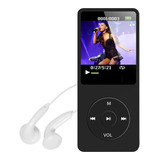 Mp3 Player Multimídia Rádio Mp4 Corrida Fone Suporta 64gb Cor Preto