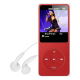Mp3 Player Multimídia Rádio Mp4 Corrida Fone Suporta 64gb Cor Vermelho