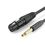 MPOWER Cabo De Áudio Microfone 6 35mm Macho Para Xlr Fêmea 2 Metros Preto Conector Banhado A Ouro Conexão Estável Pulg And Play Ampla Compatibilidade