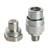 Mqetly Conjunto De Adaptadores De Engate Rápido Hidráulico- Acessórios De Aço Carbono- Conector De Engate Rápido Hidráulico- Peças De Reposição- Pointed Head 0-38 In