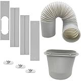 MQIDLFE Kit De Ventilação De Janela De Ar Condicionado Portátil Com Mangueira De 15 Cm De Diâmetro Kit De Janela Deslizante Ajustável Mangueira De Exaustão De 159 Polegadas De Comprimento Para