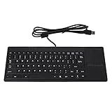 Mrisata Mini Teclado USB Com Fio USB Embutido Touchpad Hub Port Teclado Ultrafino De 86 Teclas Para Mesa De Notebook