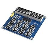 Mrisata Módulo LED Display Módulo De Digitalização De Teclado Placa De Controle Mcu Tm1638 Módulo Tm1638 3 Wire Mcu Control 8 Bit Led 16 Teclas Teclado Digitalização E Módulo De Exibição Para