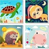 Mrpwnle Pacote Com 4 Quadros De Pintura Por Números Para Crianças Pintura Por Números Para Crianças De 8 A 12 Anos Kits De Pintura Por Números Para Iniciantes Kits De Pintura A óleo Acrílica De