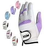 MRX BOXING FITNESS Luva Feminina De Golfe Couro Macio Cabretta Ajuste Regular Luvas De Golfe Femininas Mão Esquerda White Purple Medium