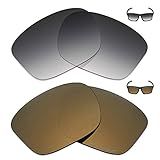 Mryok 2 Pares De Lentes Polarizadas De Substituição Para óculos De Sol Oakley Sliver F Cinza Dégradé Tingido Bronze Dourado