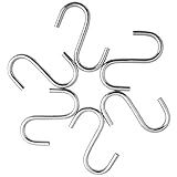 MS Aramados 115 Kit 6 Ganchos Multiuso Para Barra Toalha Utensílios Cromado Cor Cinza