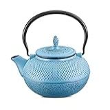 MTA CHALEIRA AZUL ESMALTADA FERRO FUNDIDO N 18 1 5L INTERNO ESMALTADO C CESTO DE INOX