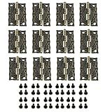 MTQY Dobradiça De Carimbo Antigo Bronze 12 Peças Liga De Zinco Vintage Dobradiças Dobráveis Para Portas Janelas Móveis Armário Armário Guarda Roupa Caixa De Madeira