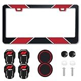 Muamos Kit De Moldura De Placa- Suporte De Placa De Licença De Alumínio- Incluindo Porta-copos De Copo- Parafusos- Tampas De Válvula De Pneu- Moldura Universal Para Carro- Inquebrável- à Prova De