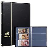 MUDOR Porta Notas De Dólar Para Colecionadores Capas Transparentes Para Notas De Dólar Com 20 Folhas Porta Moedas Com 60 Bolsos Para Notas álbum De Moedas Serve Para Moeda Euro E Moeda Es