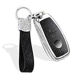 MUEKZRU Corrente De Couro De Cristal Brilhante Compatível Com Mercedes Benz Preto 8CM 4CM 2CM