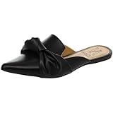 Mule Feminino Sapatilha Bico Fino Laço Nó Confortável Via Angel 19 03 Preto BR Adulto Numérico 37