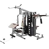 Multi Estação Pro Deluxe 204Kg Anilhas WCT Fitness Musculação Completa Treino Peito Perna Costa Supino Máquina Voador Barra Pulley Cadeira Extensora Banco Scott Legg Press Abdominal Paralela