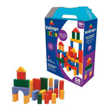 Multiblocks Blocos Montar Infantil Madeira Colorido Xalingo Quantidade De Peças 50