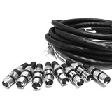 Multicabos Com Conectores Xlr 8 Vias Espaguetado 5 Mt