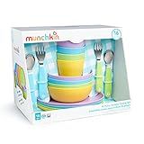 Munchkin 16 Piece Toddler Dining Set- Includes Plates- Bowls- Cups And Utensils- Multi