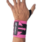 Munhequeira Crossfit Esportiva Com Dedal Pro Hand Grip Rosa