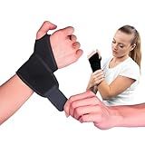 Munhequeira De Alta Compressão Estabilização Elástica Velcro Ajustável Atoalhada Premium Profissional - Protetor Punho E Pulso Para Tendinite Articulação Ideal Recuperação Ortopédica Alívio Dores Nas Mão Lesão Tala Tratamento Cor Preto
