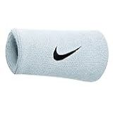 Munhequeira Grande Swoosh Doublewide Wristband Par Nike White Black