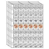 MUQING Páginas De Moedas- 20 Folhas De Inserções De Bolso Para Colecionar Moedas- Crachás E Outros Materiais De Armazenamento De Coleção- Páginas De Bolso Para Coleção De Moedas De Centavo- Níquel- Centavo- Quarto -42 Bolsos-