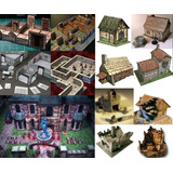 Muros Casas Ruínas Dungeons Rpg Papercraft Cenário