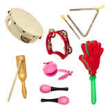 Musicalização Infantil Kit Bandinha Percussão 7 Instrumentos