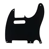 Musiclily 5 Furos Escudo Tele Pickguard Para Guitarra Fender EUA Mexicana Telecaster Standard Estilo Moderno 1 Camada Preto