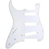 Musiclily Canhoto 11 Furos Escudo SSS Pickguard Strato Para Guitarra Fender EUA Mexicana Made Stratocaster Standard Estilo Moderno 3 Camadas Branco