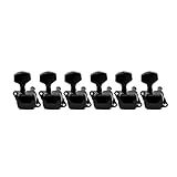 Musiclily Jogo De Tarraxas Guitarra 6 Em Linha Semi Blindada Para ST Squier Estilo Preto