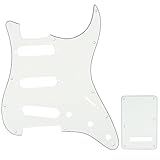 Musiclily Kit Escudo SSS Pickguard Com Tampa Traseira Para Guitarra Fender EUA Mexicana Made Stratocaster Standard Estilo Moderno 3 Camadas Pergaminho