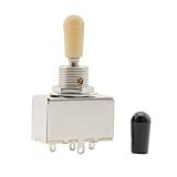 Musiclily Métrico Chave Seletora 3 Posições Fechada Para Captador Guitarra Estilo Les Paul Cromado Com Knob Creme