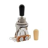 Musiclily Métrico Interruptor Chave Seletora 3 Posições Para Guitarra Estilo Les Paul- Cromado Com Knob Preto