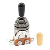 Musiclily Métrico Interruptor Chave Seletora 3 Posições Para Guitarra Estilo Les Paul- Gun Preto Com Knob Preto