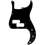Musiclily Pro 10 Furos Escudo Baixo Pickguard Para Fender Japan Precision Bass 4 Cordas 1 Camada Preto