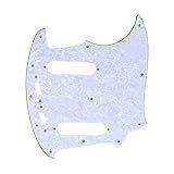 Musiclily Pro 12 Furos Escudo Pickguard Para Guitarra Fender Japan Mustang 4 Camadas Branco Perolado