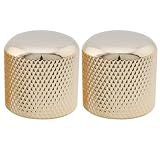 Musiclily Pro Métrica Push On Knobs Dome Botãos De Aço Para Guitarra E Baixo De Importação Dourado 2 Peças 