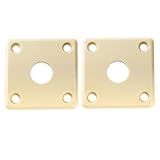 Musiclily Pro Plástico Placa Jack Plate Quadrada Furo 10mm Para Guitarra Tipo LP SG Epiphone Creme 2 Peças 