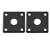 Musiclily Pro Plástico Placa Jack Plate Quadrada Furo 10mm Para Guitarra Tipo LP SG Epiphone Preto 2 Peças 